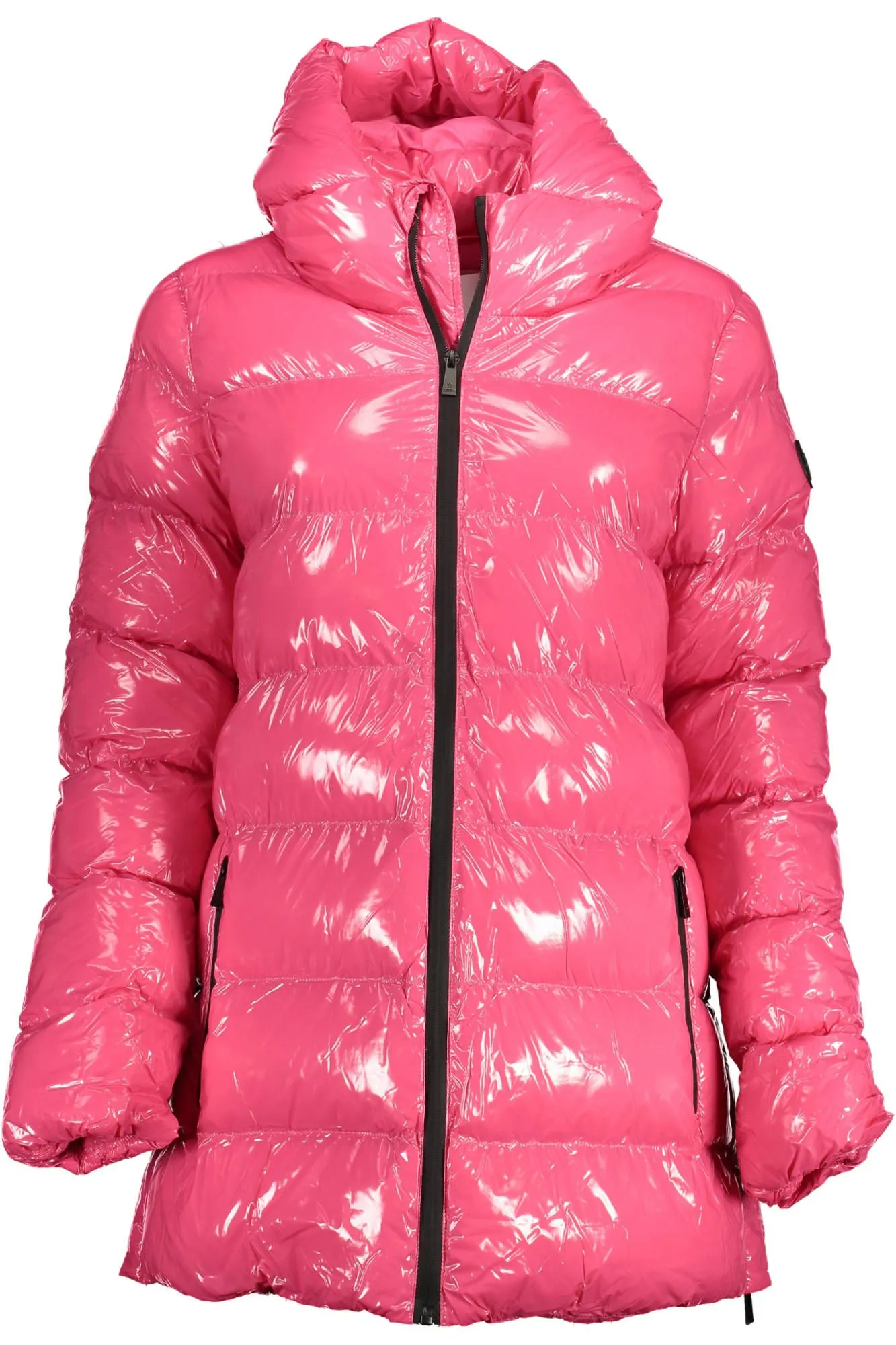 Pink Hooded Jacket with Side Slits