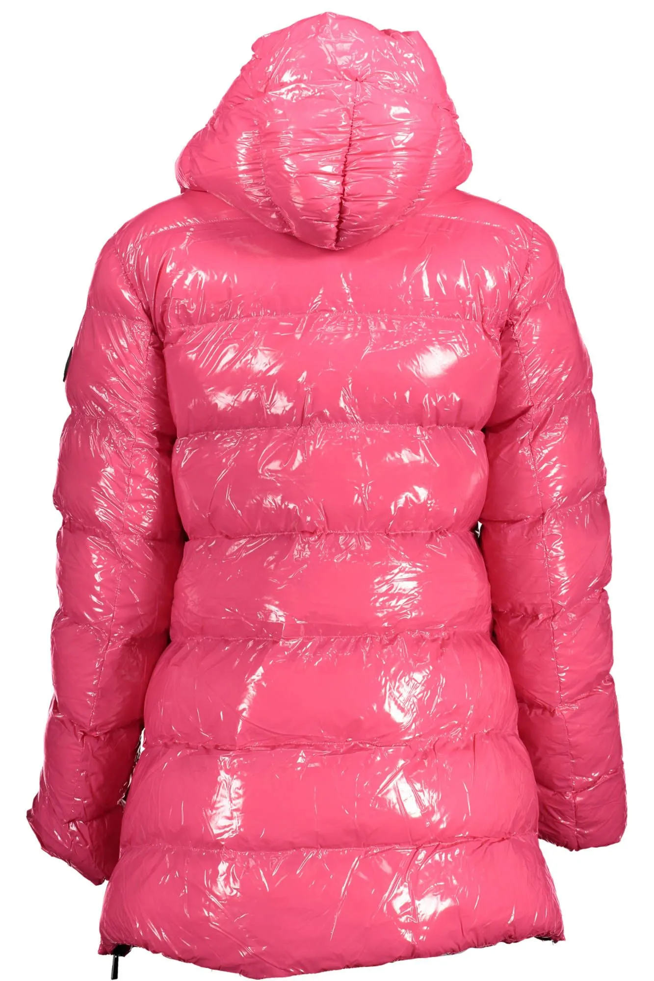 Pink Hooded Jacket with Side Slits