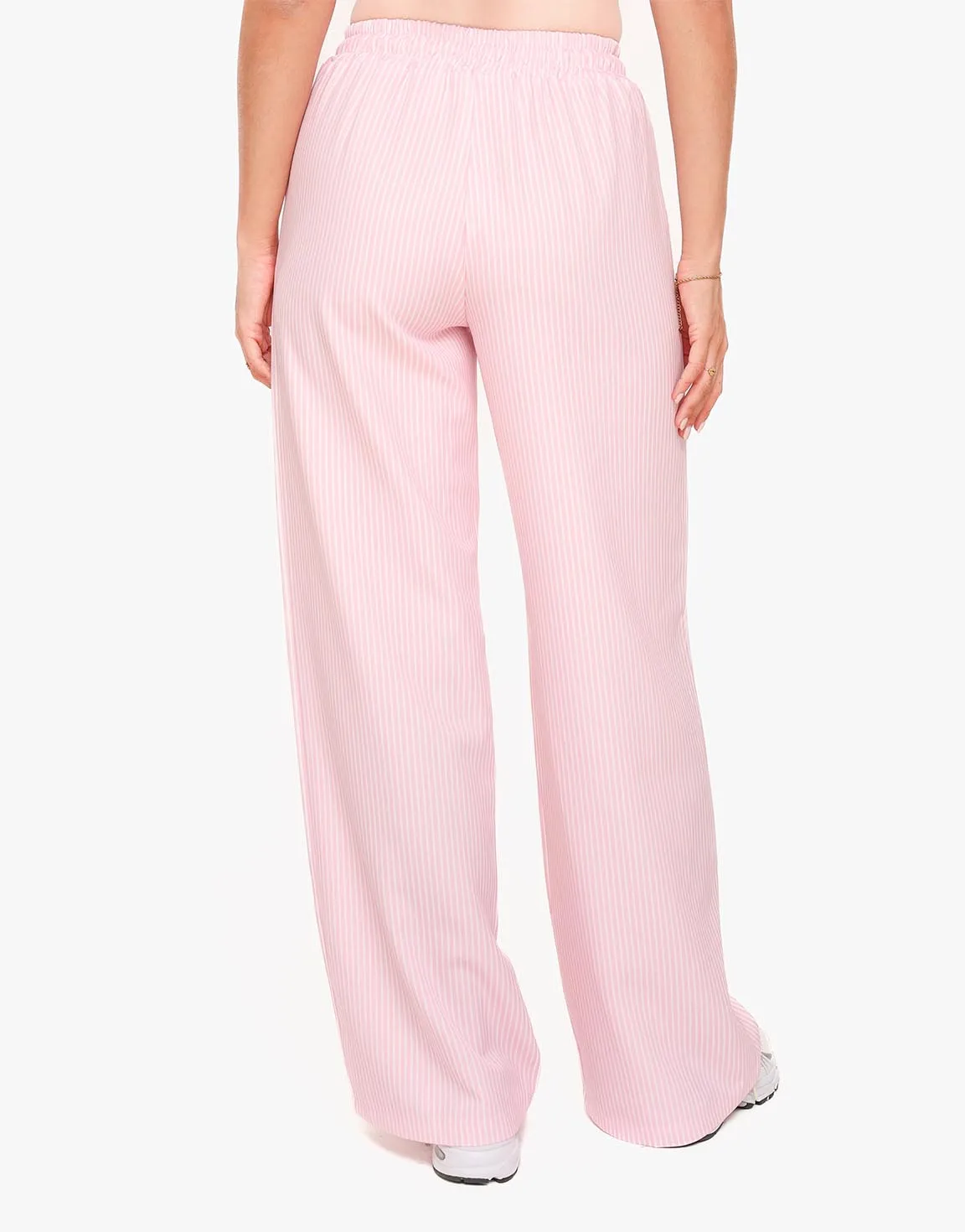 Pink Striped Wide Leg Pants