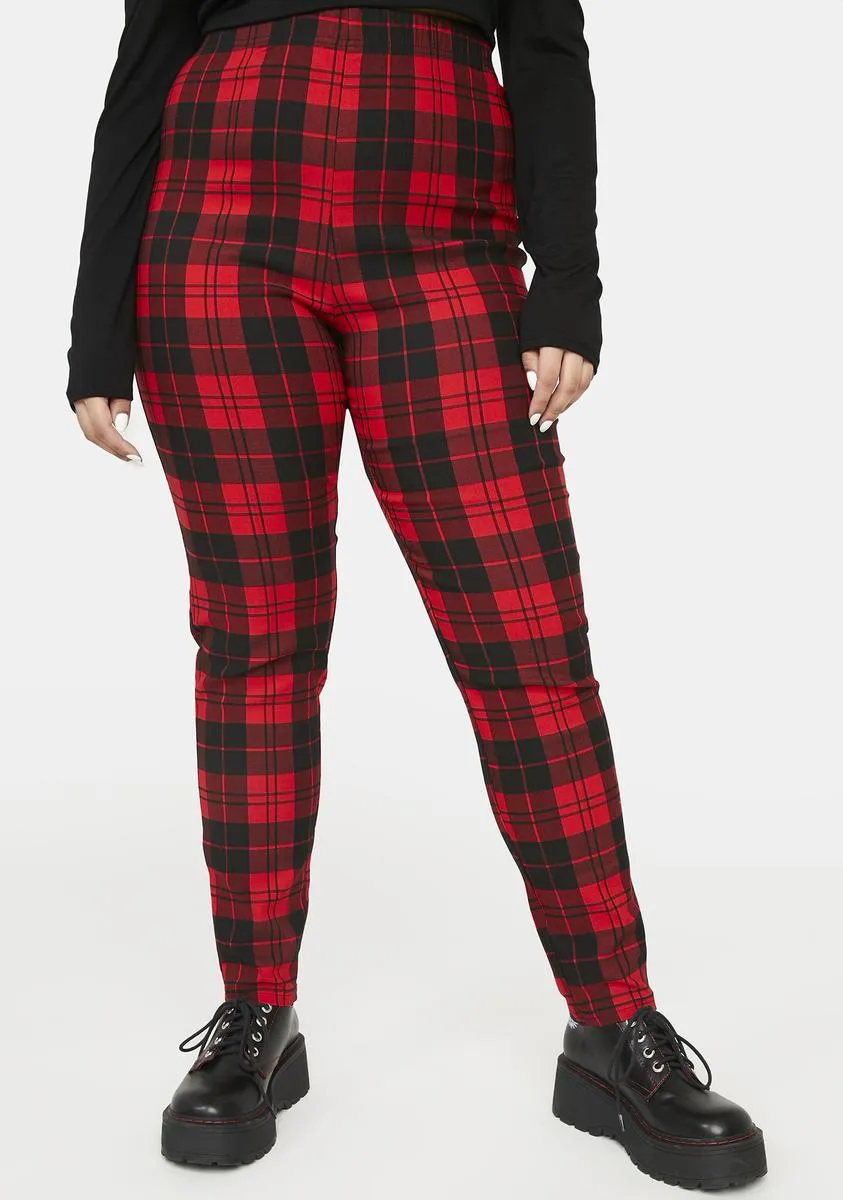 Plaid School Days Leggings in Plus Size