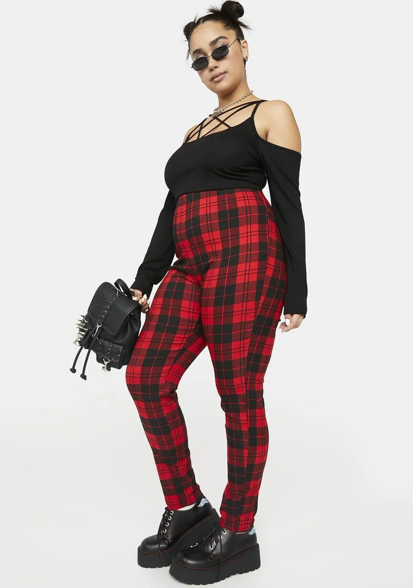 Plaid School Days Leggings in Plus Size