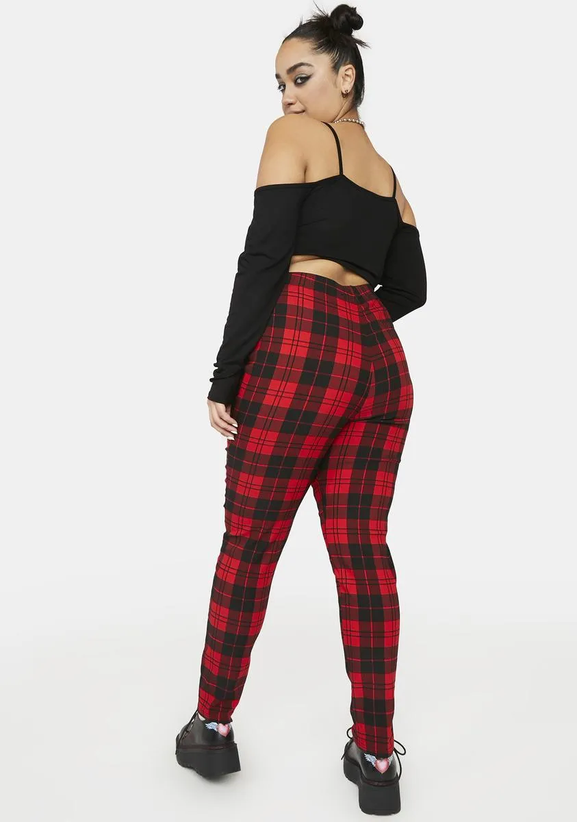 Plaid School Days Leggings in Plus Size