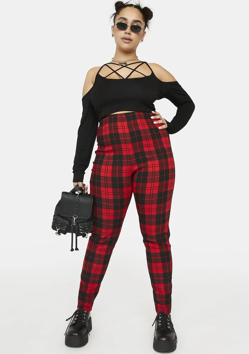 Plaid School Days Leggings in Plus Size