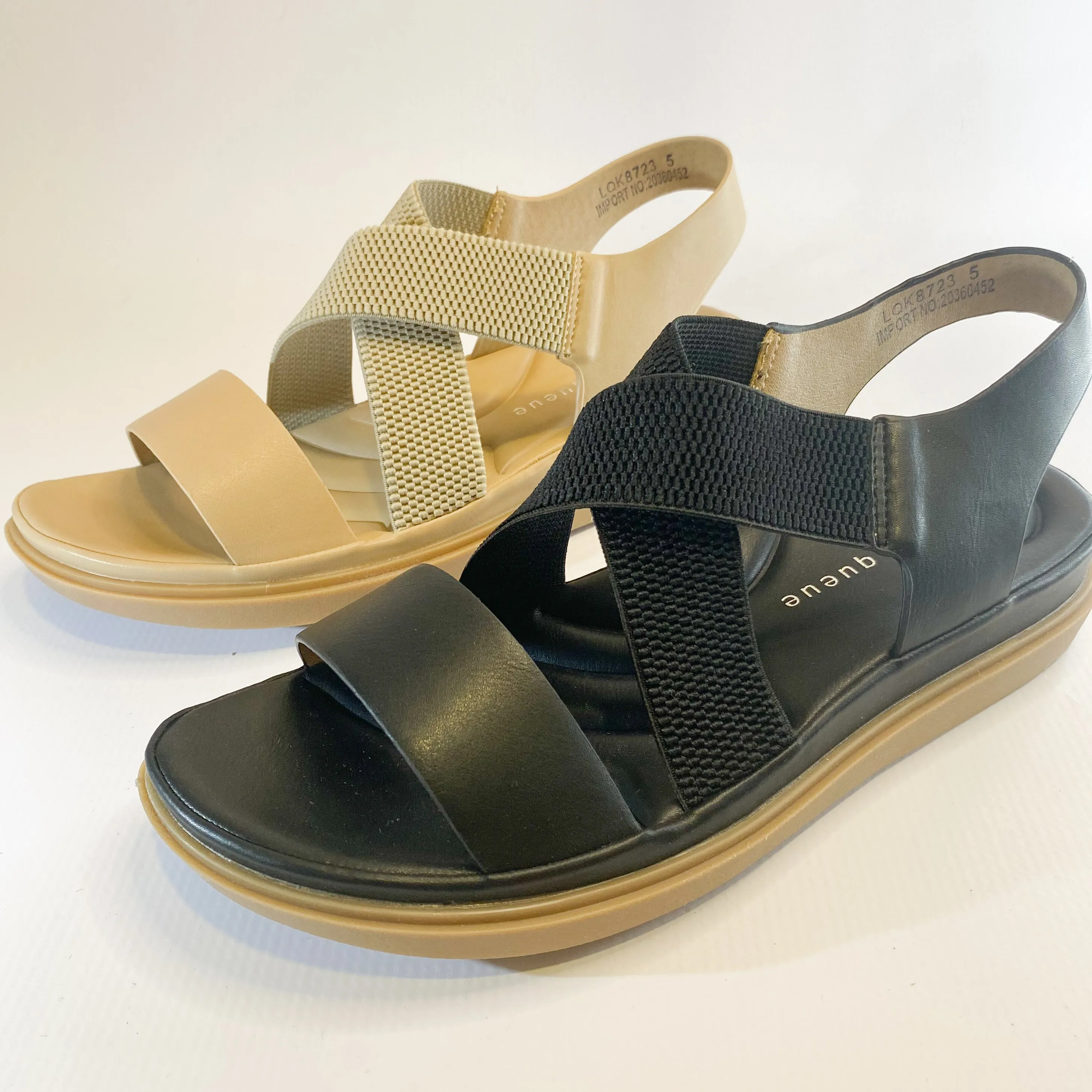 Platform Sandals with Elastic Straps