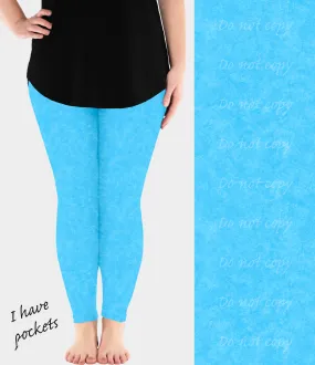 Poolside Blue Leggings with Pockets by RTS