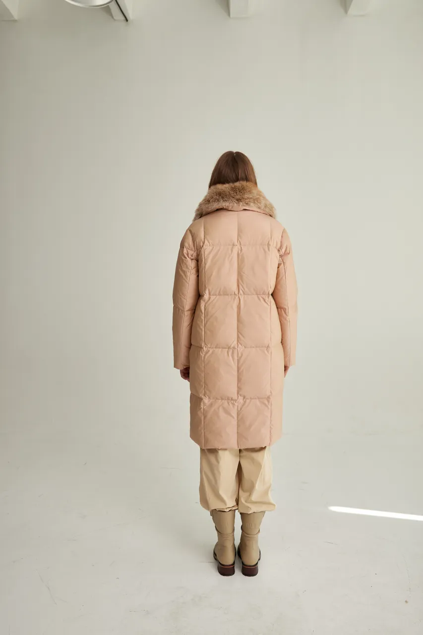 Premium Down Genuine Polar Fox Parka Coat