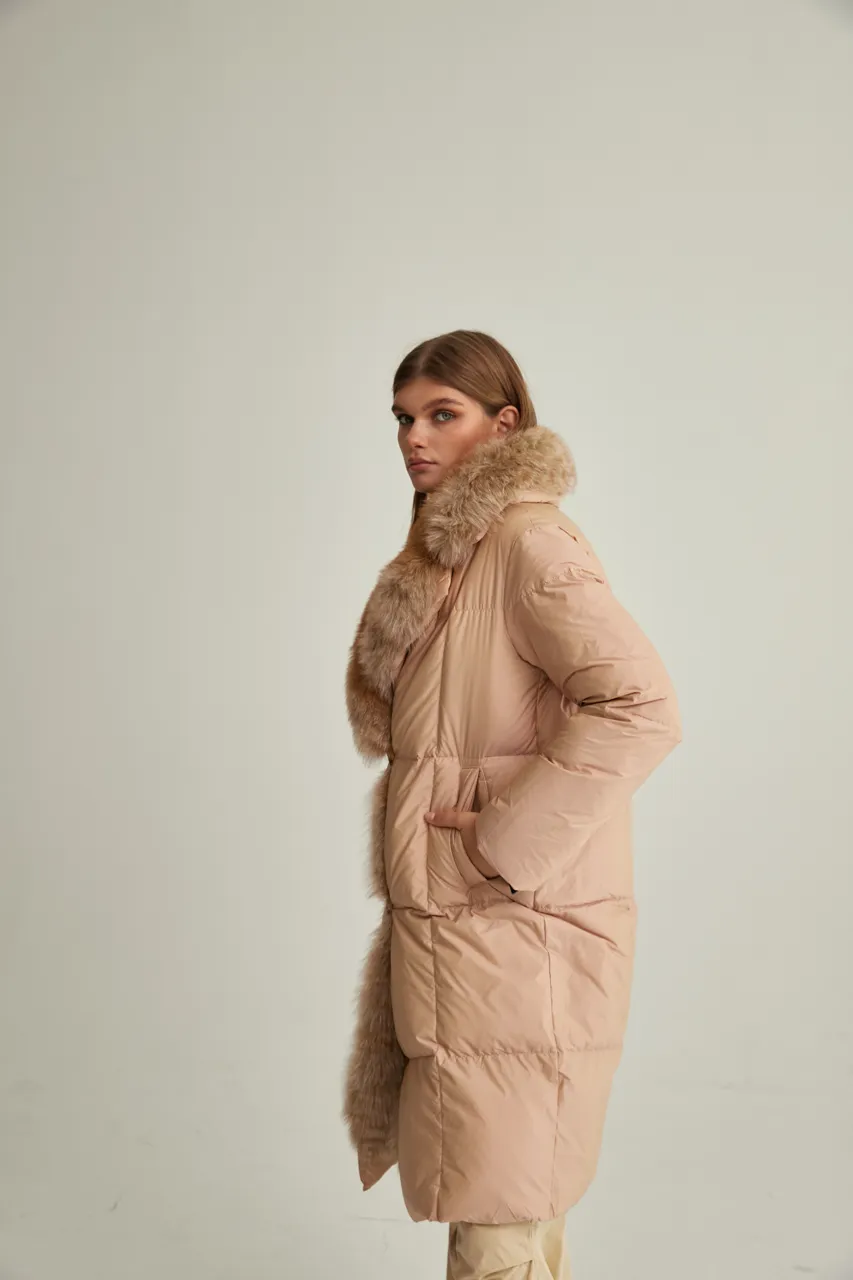 Premium Down Genuine Polar Fox Parka Coat