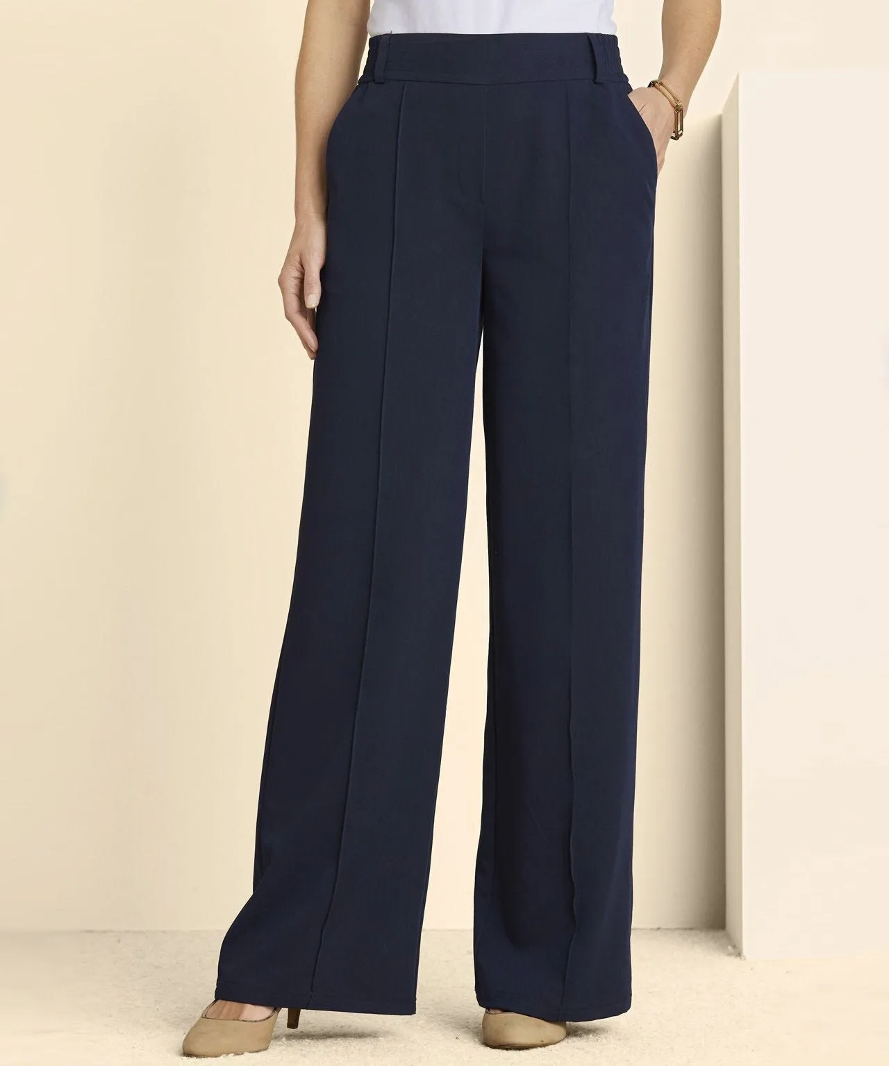 Wide-leg Trousers Pull-on