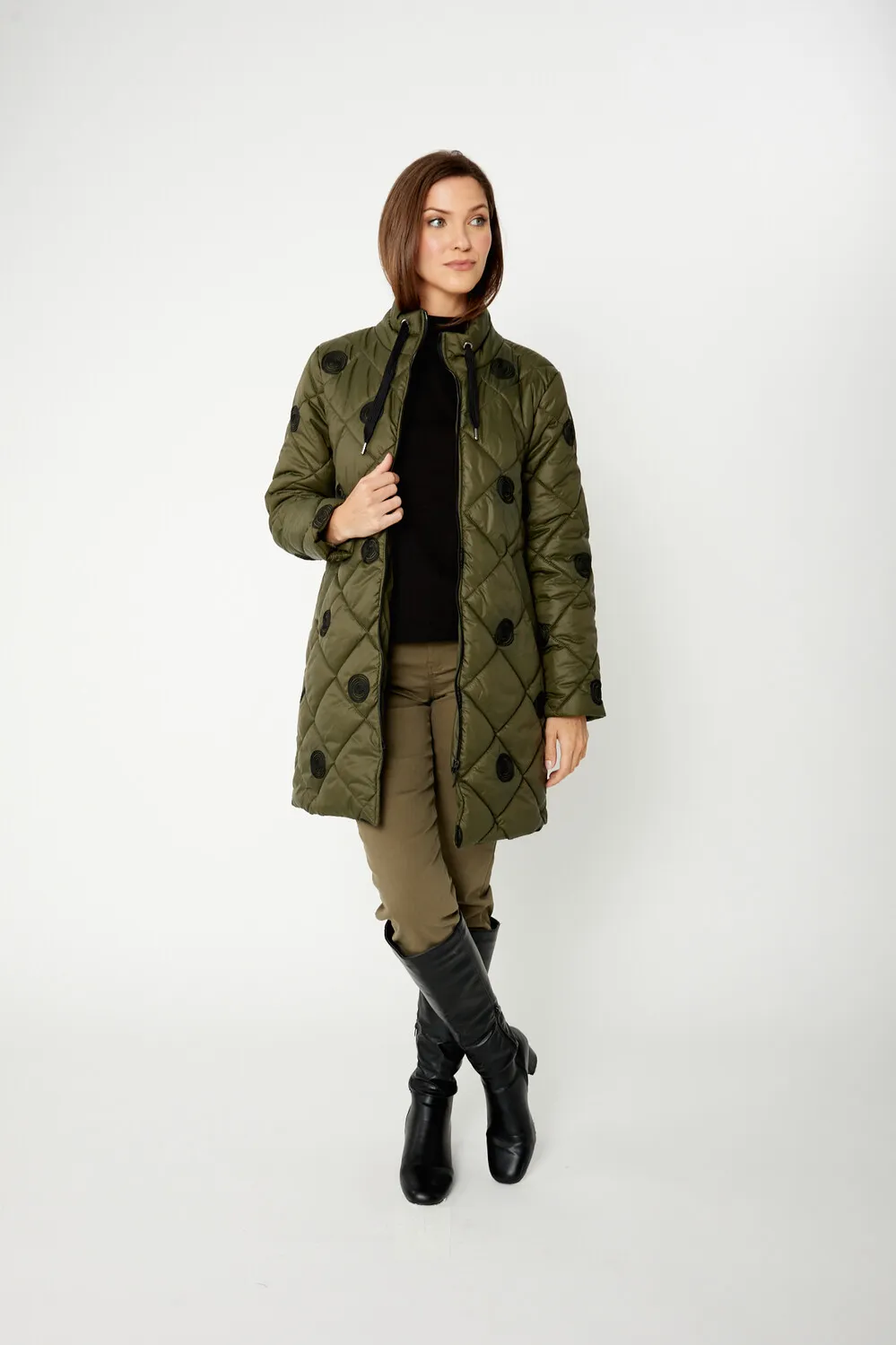 Quilted Coat 74874 - Knee-length Style