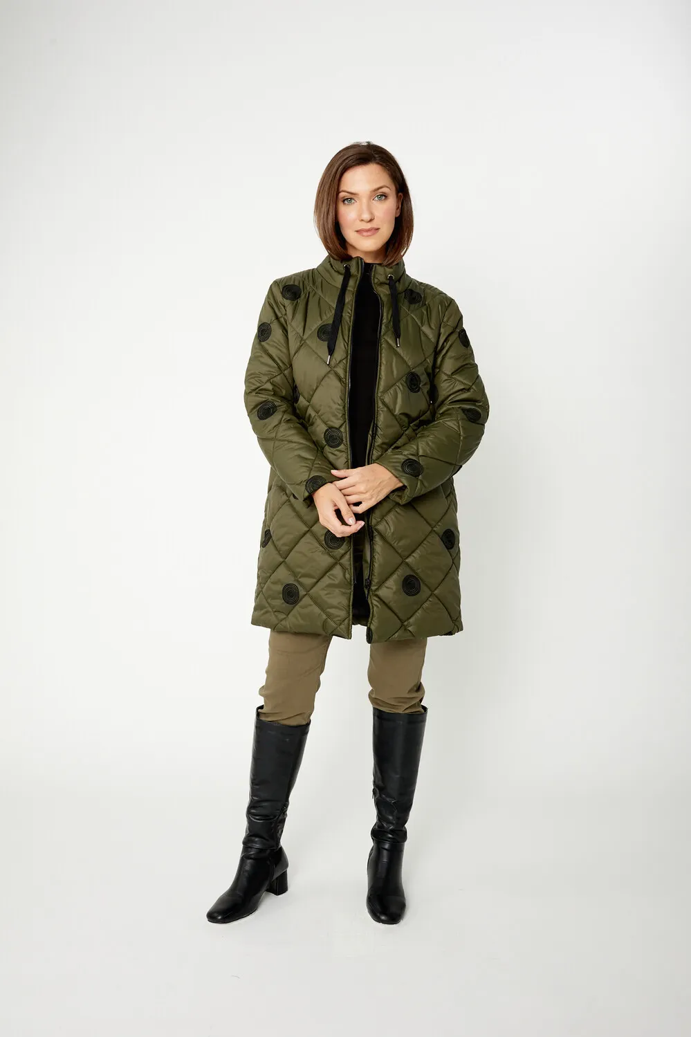 Quilted Coat 74874 - Knee-length Style