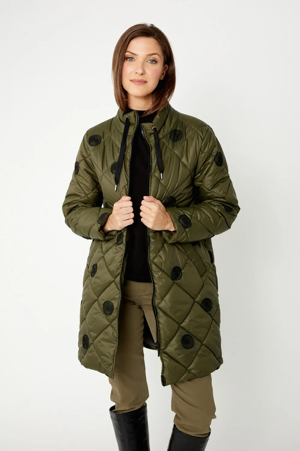 Quilted Coat 74874 - Knee-length Style