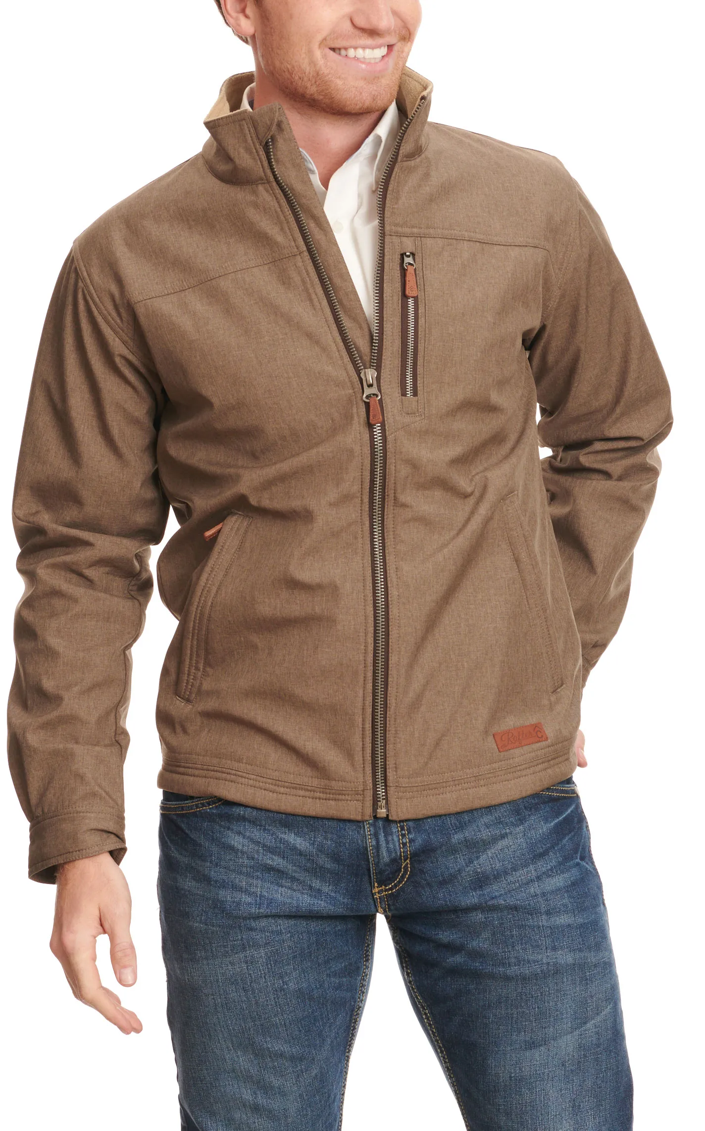 Taupe Bonded Jacket for Men - Rafter C