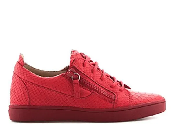 Red Embossed Leather Sneaker by GIUSEPPE ZANOTTI