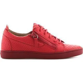 Red Embossed Leather Sneaker by GIUSEPPE ZANOTTI