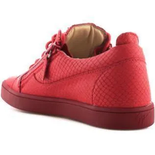 Red Embossed Leather Sneaker by GIUSEPPE ZANOTTI