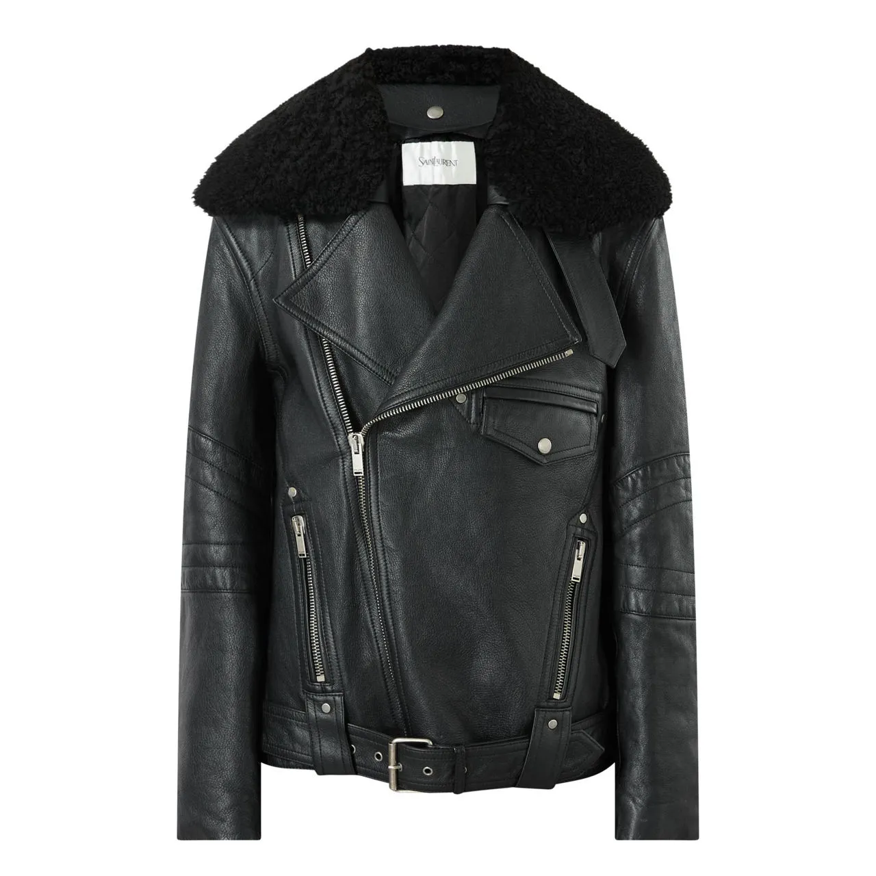 SAINT LAURENT Noir Biker Leather Jacket