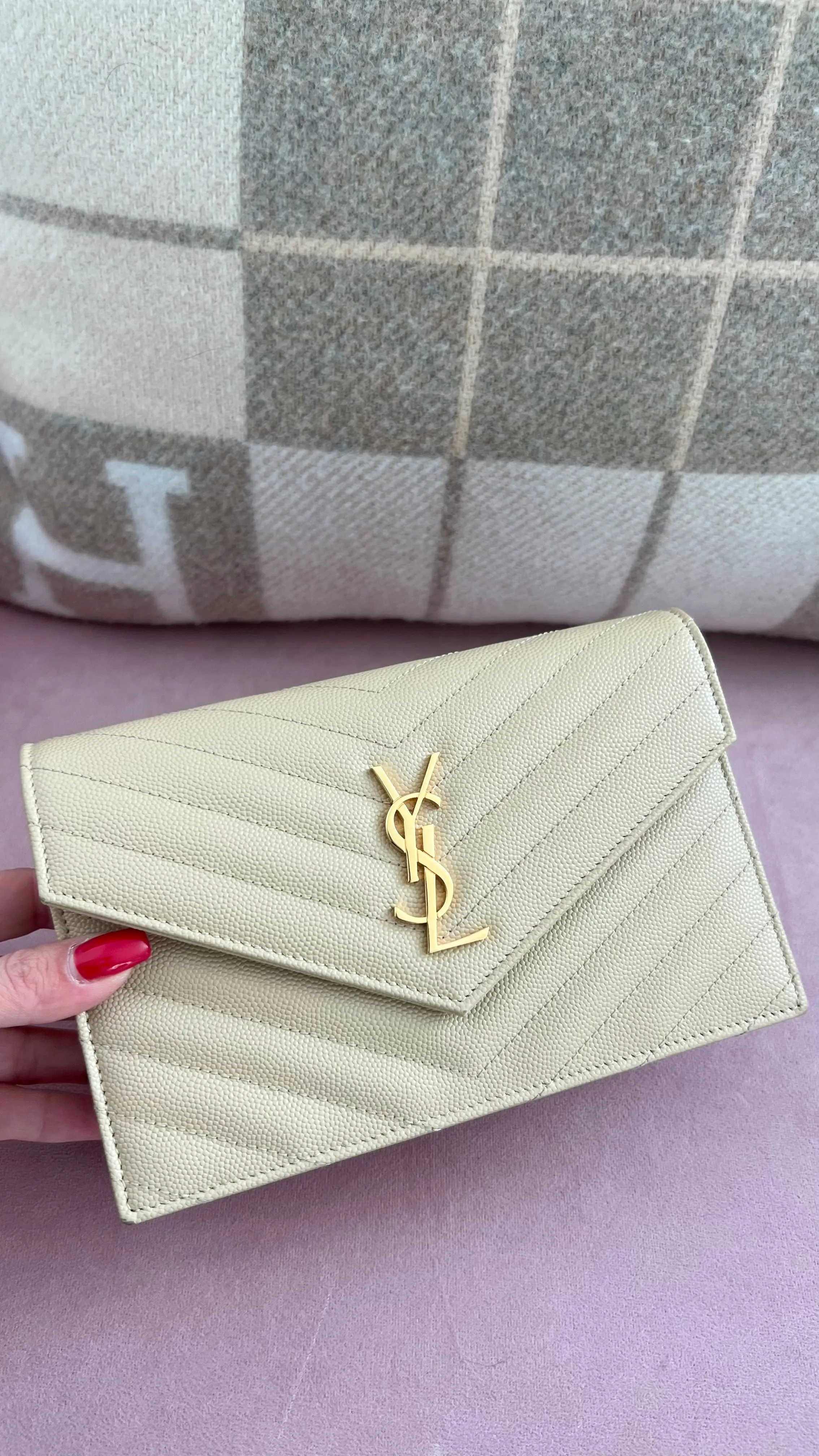 Saint Laurent Cassandre Envelope Wallet on Chain Bag