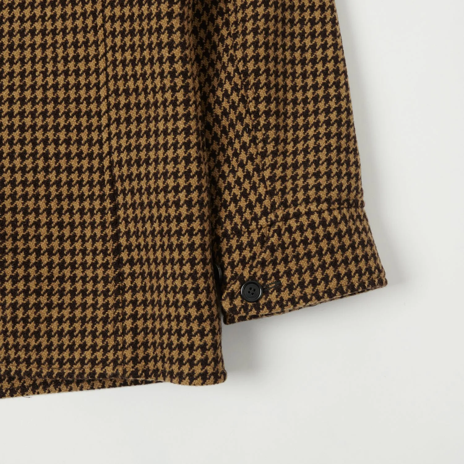 Shangri-La Heritage Enzo Wool Car Coat in Gold Pied De Poule.