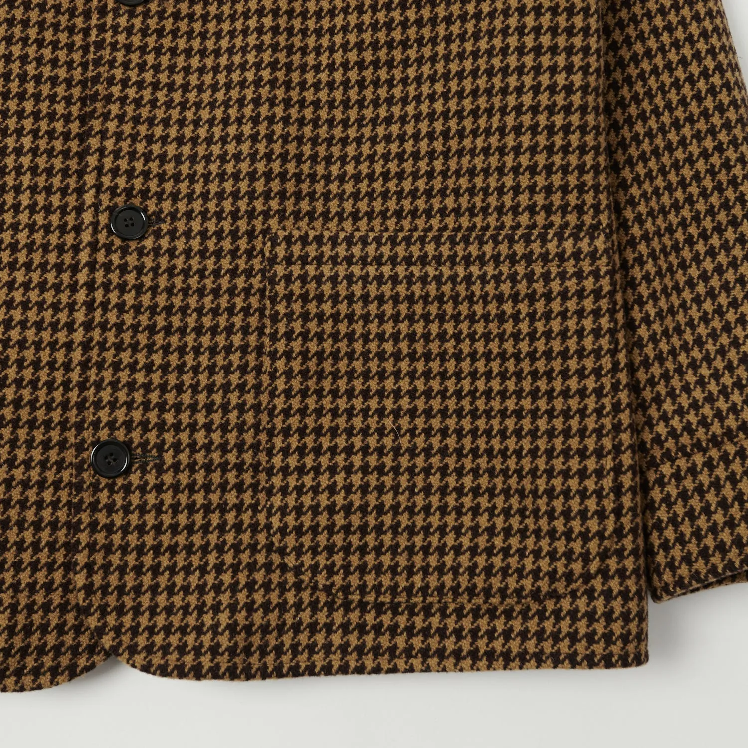 Shangri-La Heritage Enzo Wool Car Coat in Gold Pied De Poule.