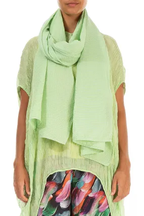 Silk Cotton Scarf in Green Sorbet Texture