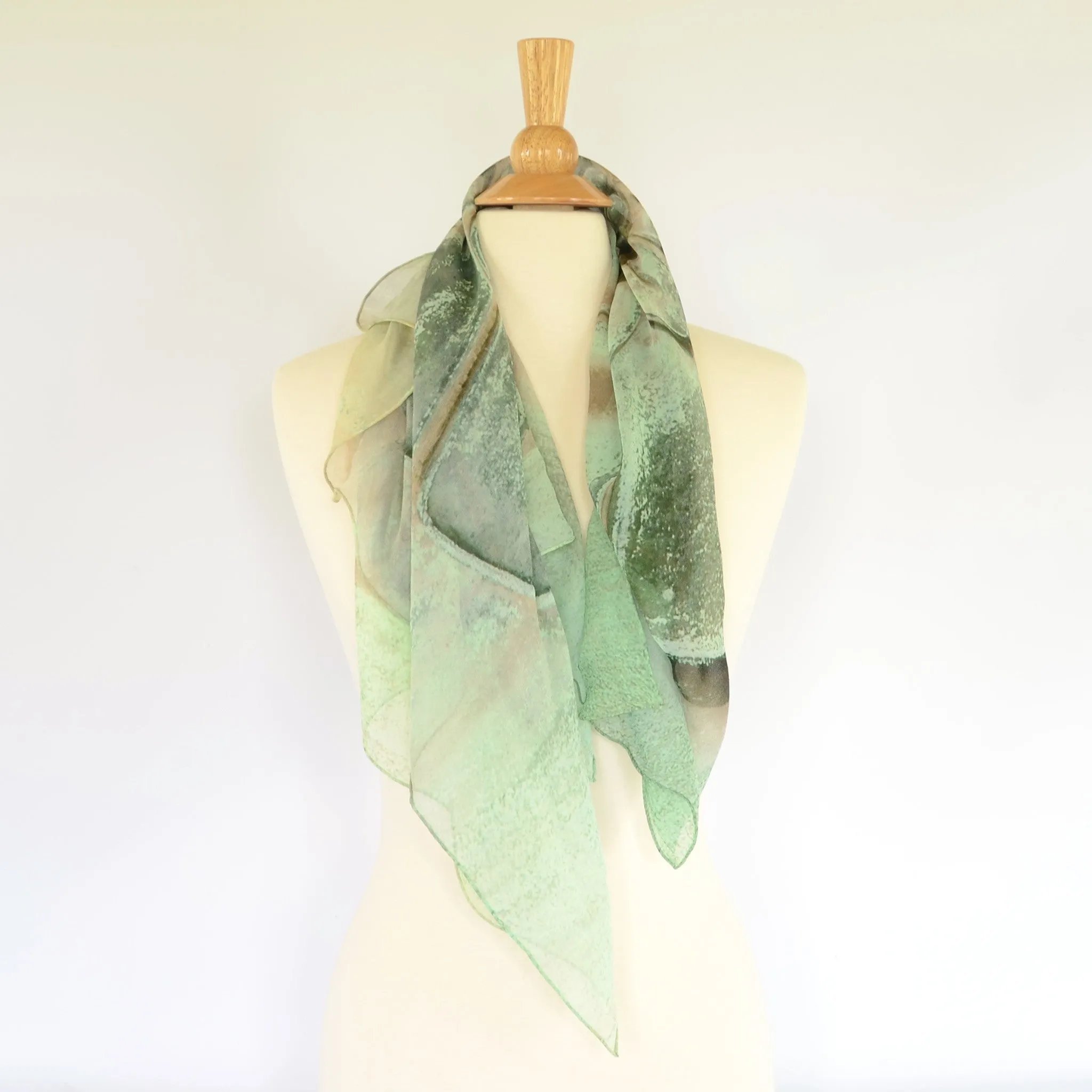 Silk Scarf with Flagpole Design