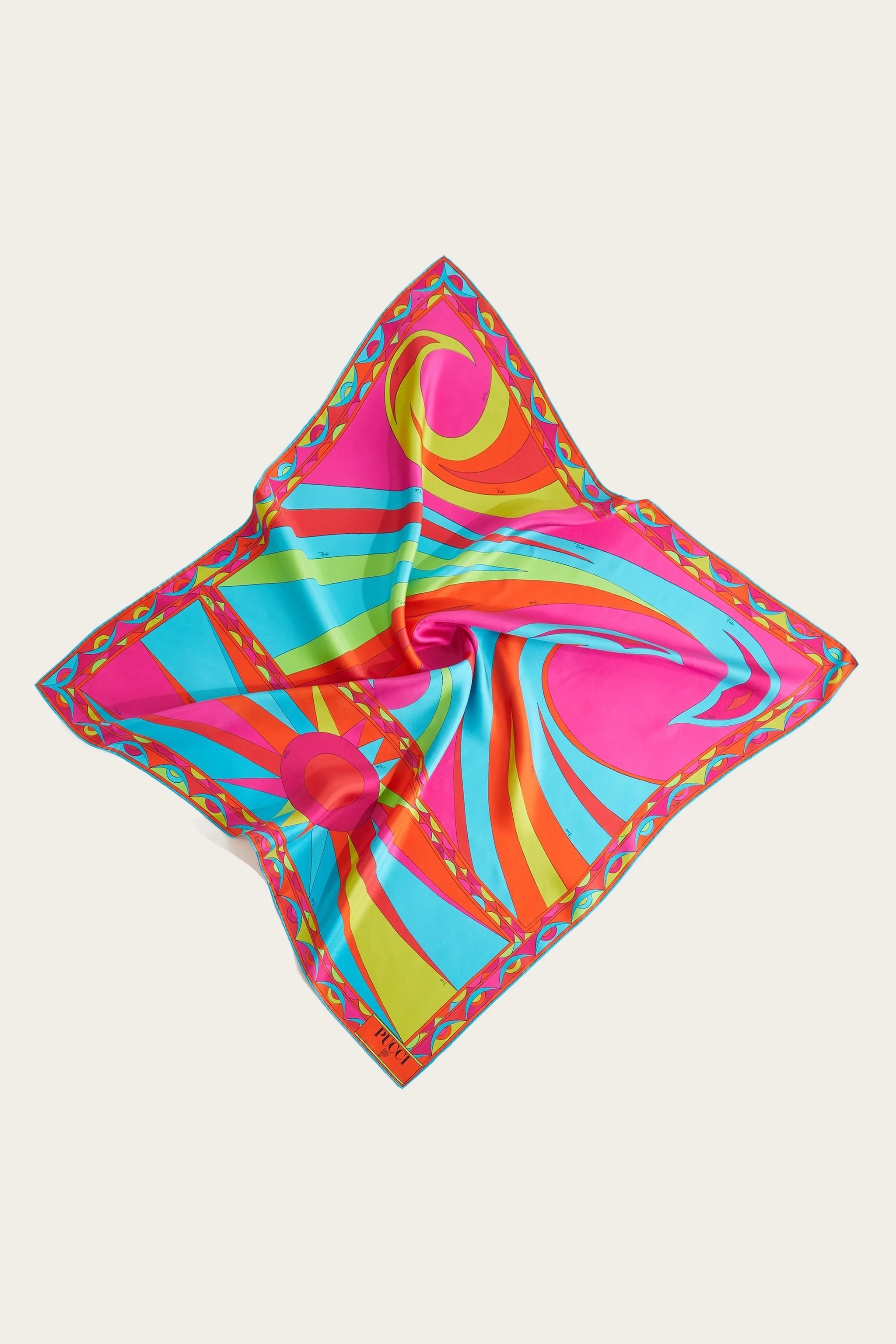 Silk scarf with Swan print