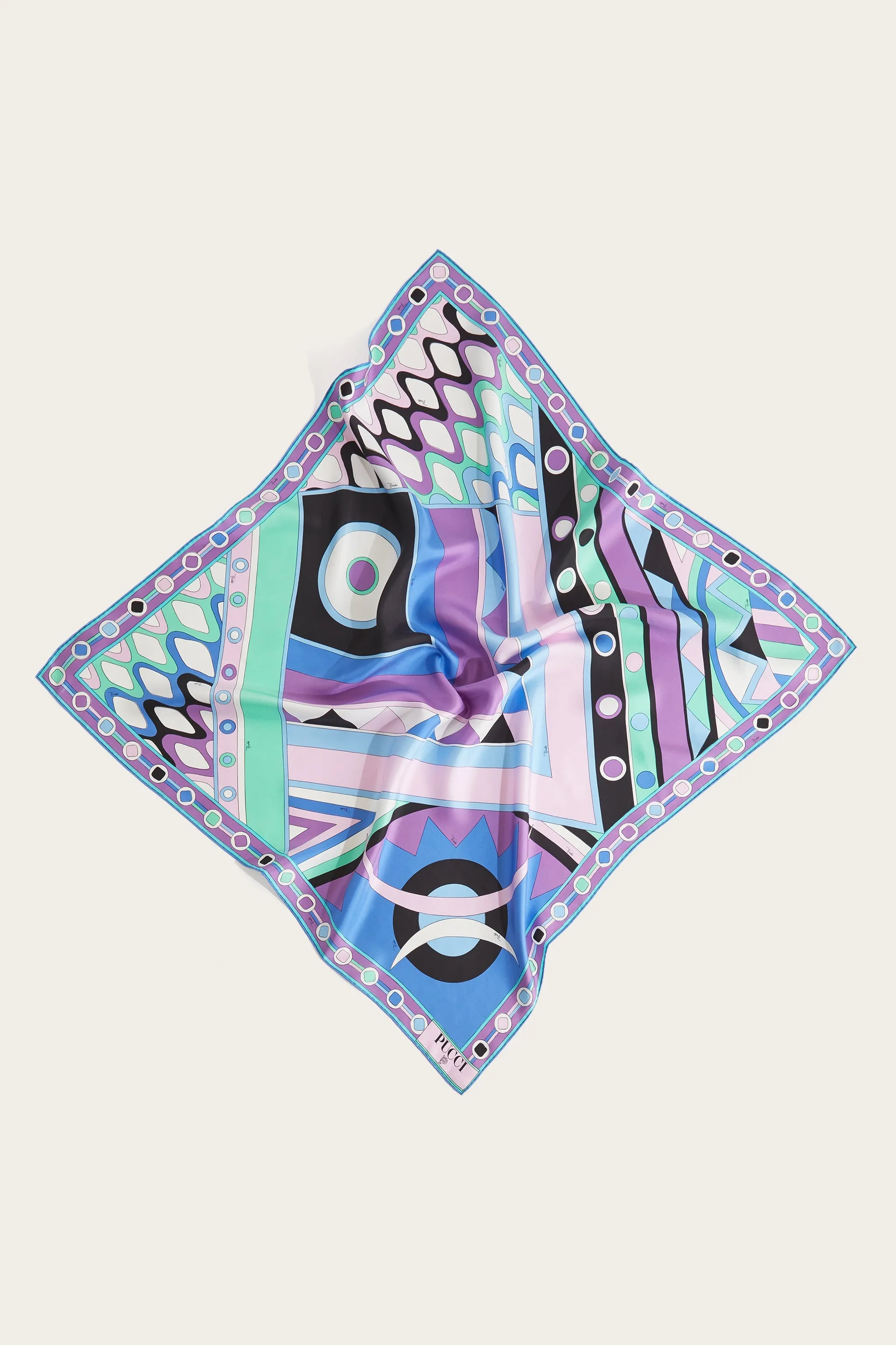 Silk square scarf with Vivara print