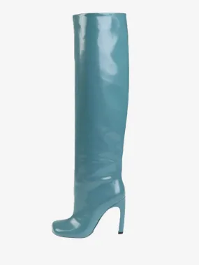 Sleek Metallic Stiletto Heel Knee-High Boots for Women with Wide Calf Fit,