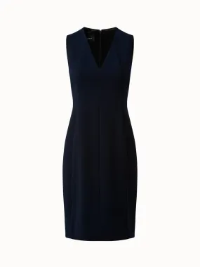 Sleeveless V-Neck Wool Sheath Dress