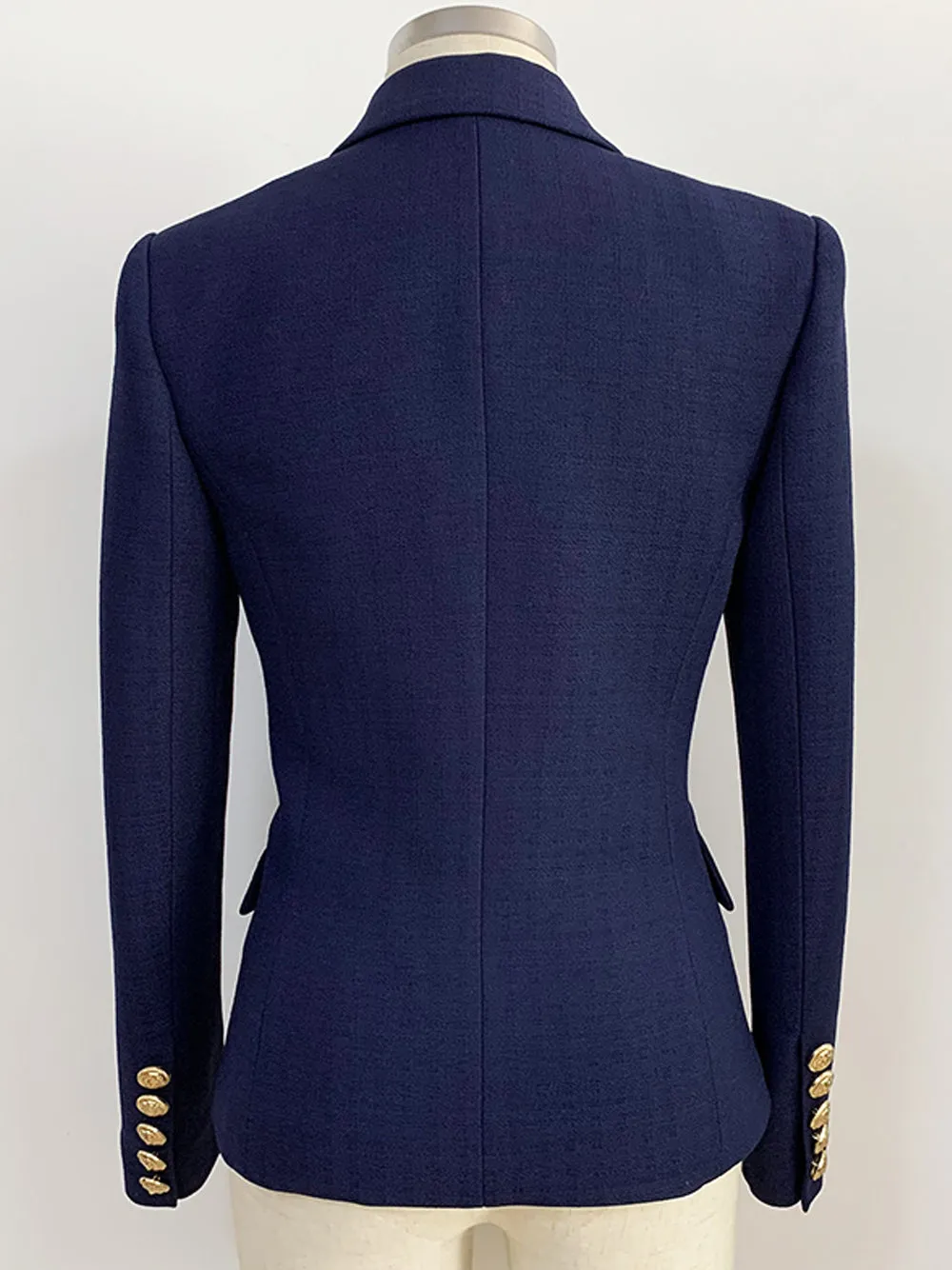 Navy Blue Double Breasted Blazer - Slim Fit