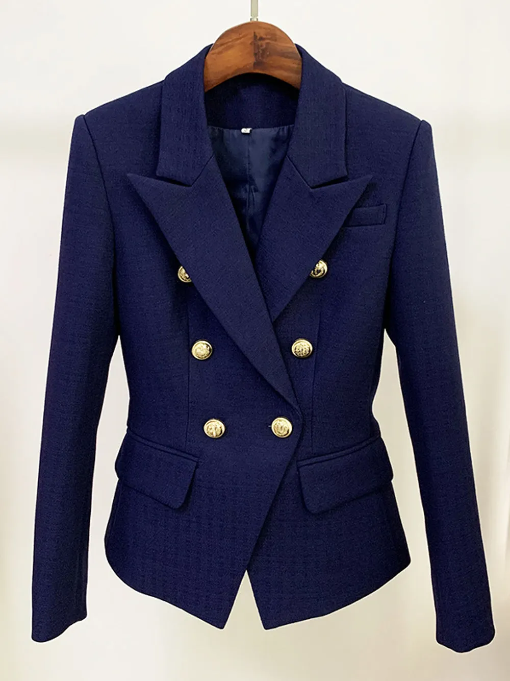 Navy Blue Double Breasted Blazer - Slim Fit