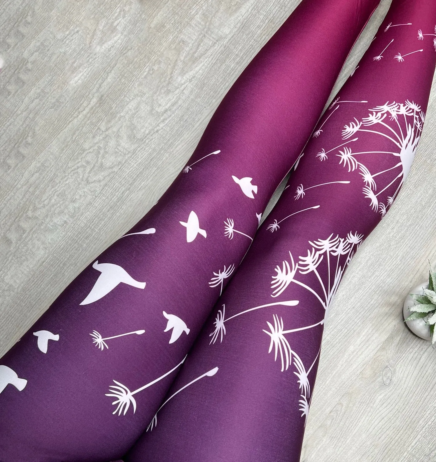 Soft Leggings with Dandelion Ombre Print