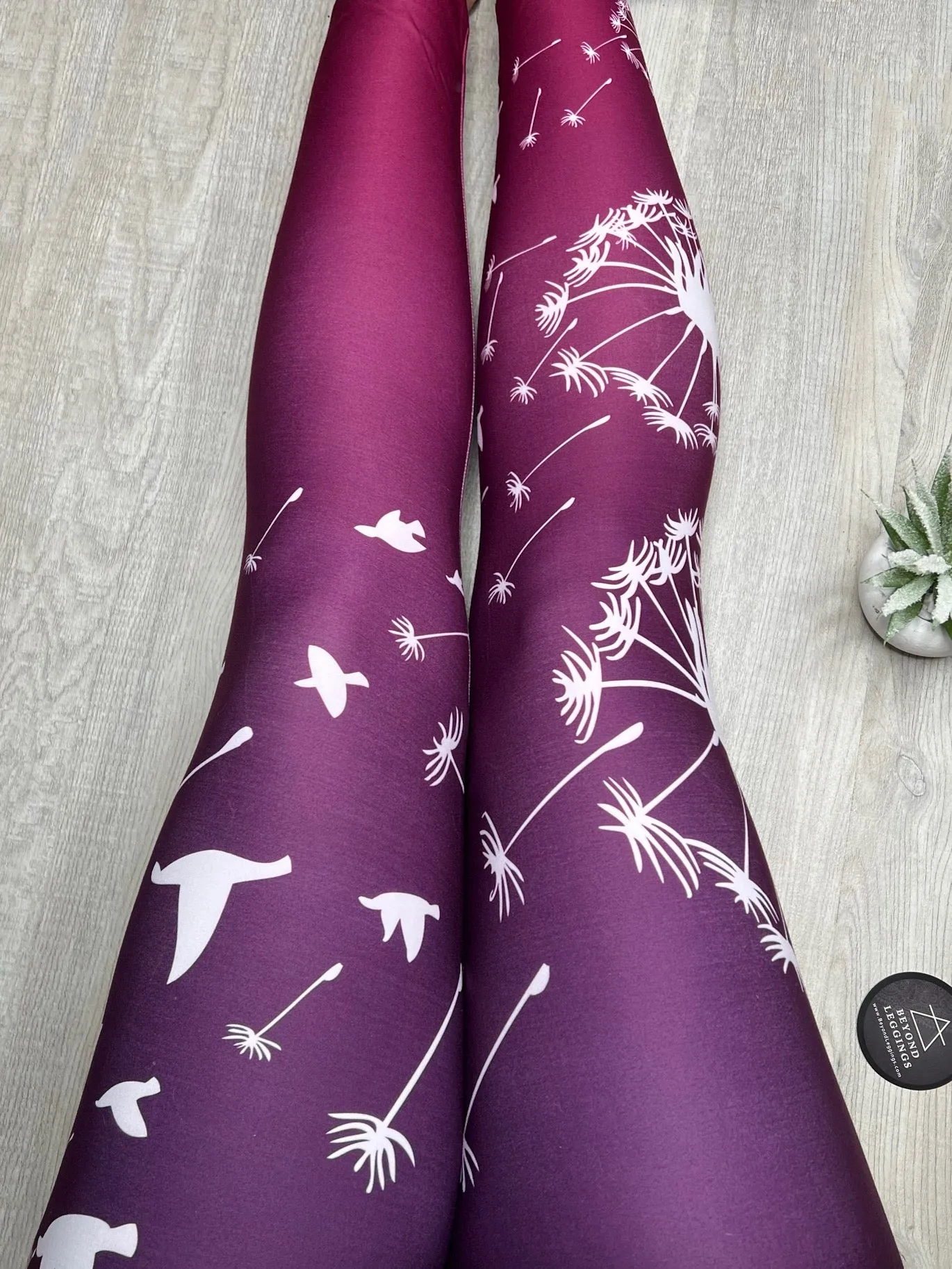 Soft Leggings with Dandelion Ombre Print