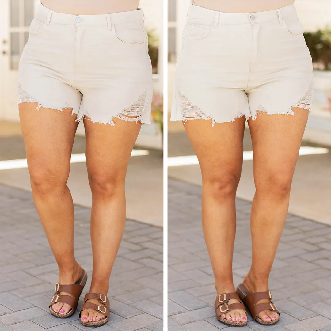 Stylish Beige Sunkissed Skin Shorts