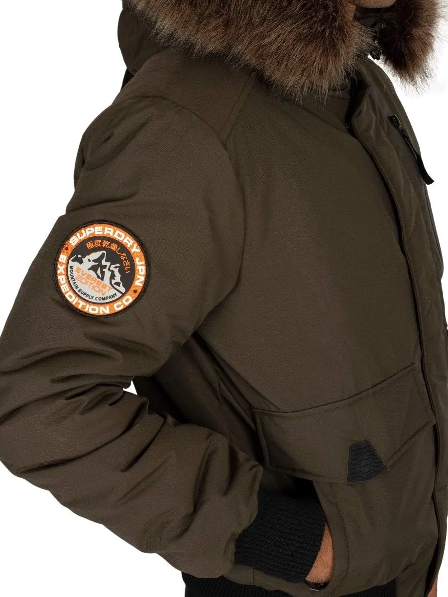 Army Khaki Superdry Everest Casual Bomber Jacket