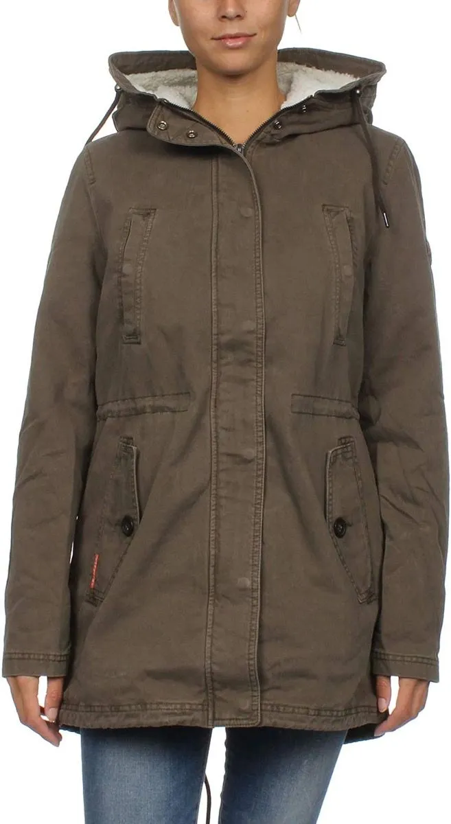 Superdry Women's Rookie Khaki Sherpa Multi Jacket