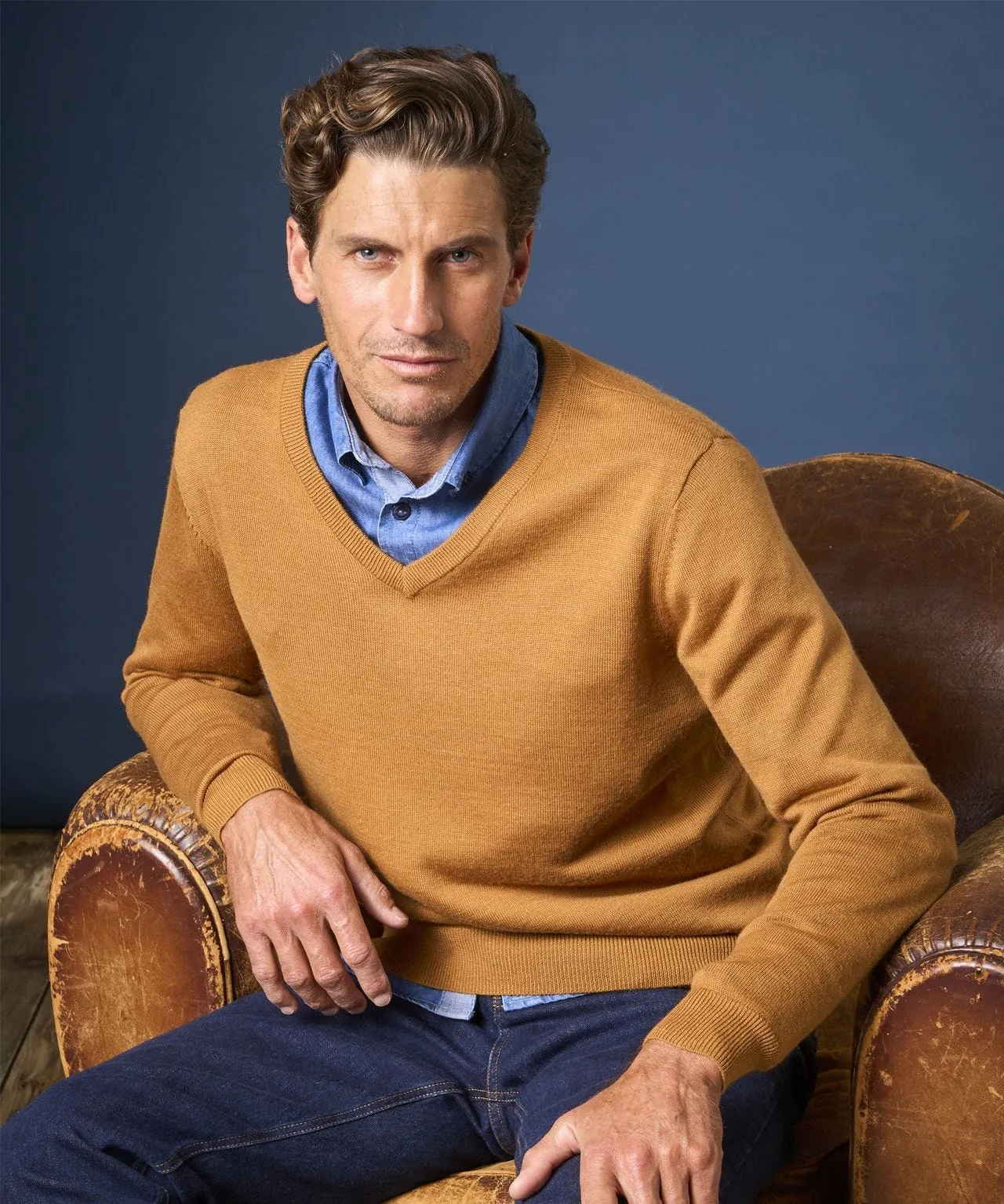 Men's Thermal V-neck Sweater