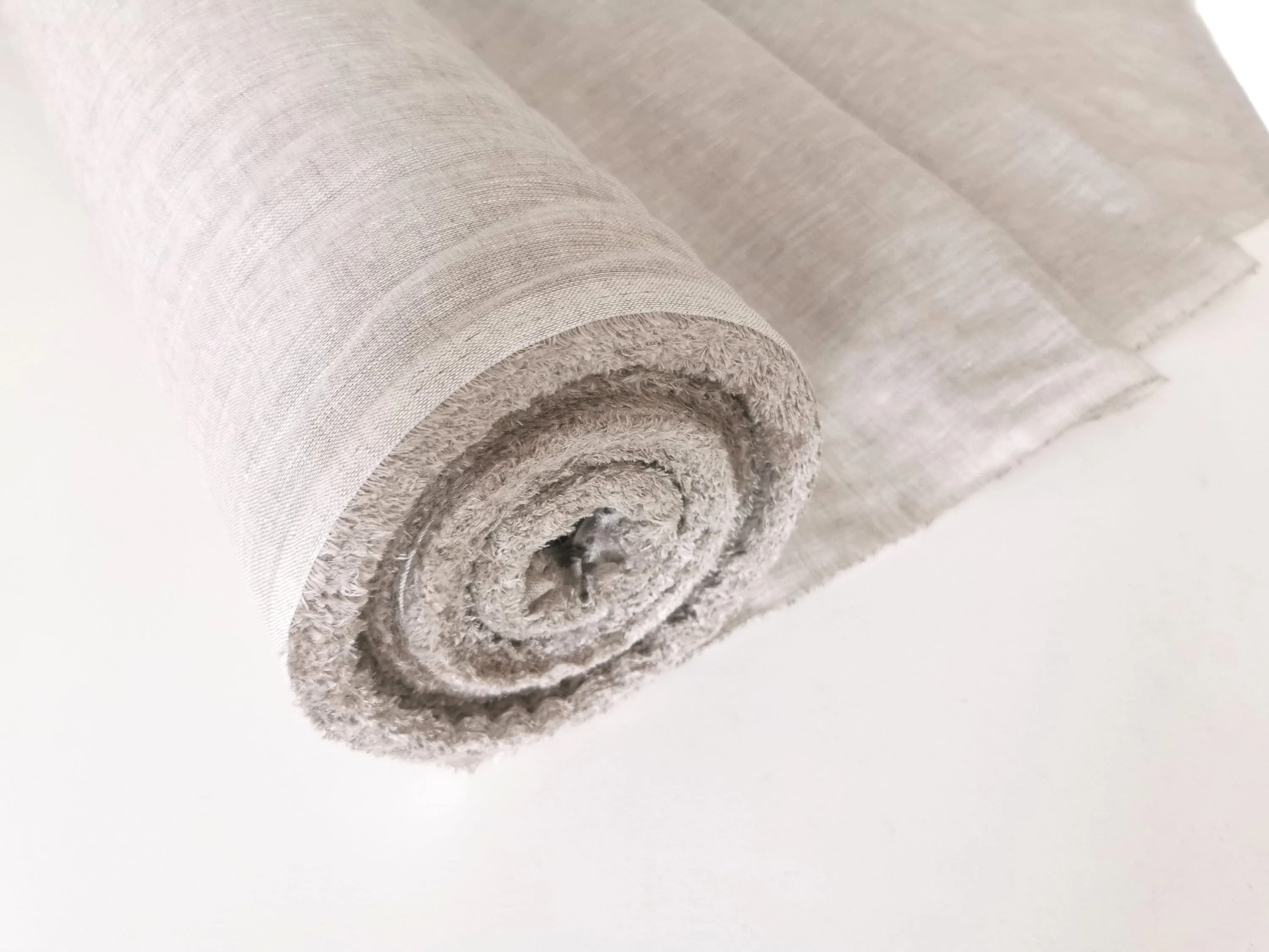 Thin Linen Fabric by the Yard or Meter - Natural Gauze Material for Curtains and Sewing - 95 gsm