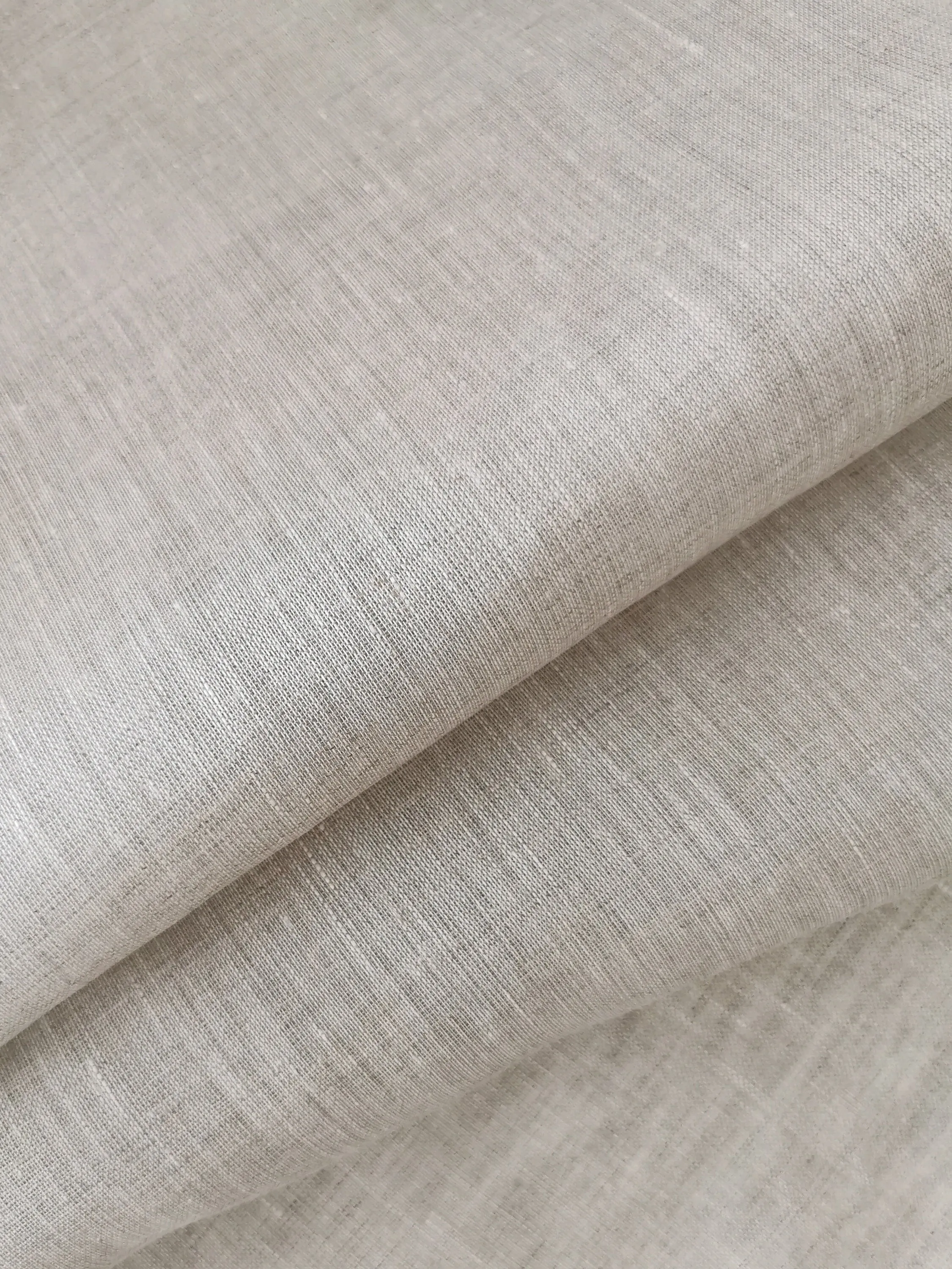 Thin Linen Fabric by the Yard or Meter - Natural Gauze Material for Curtains and Sewing - 95 gsm