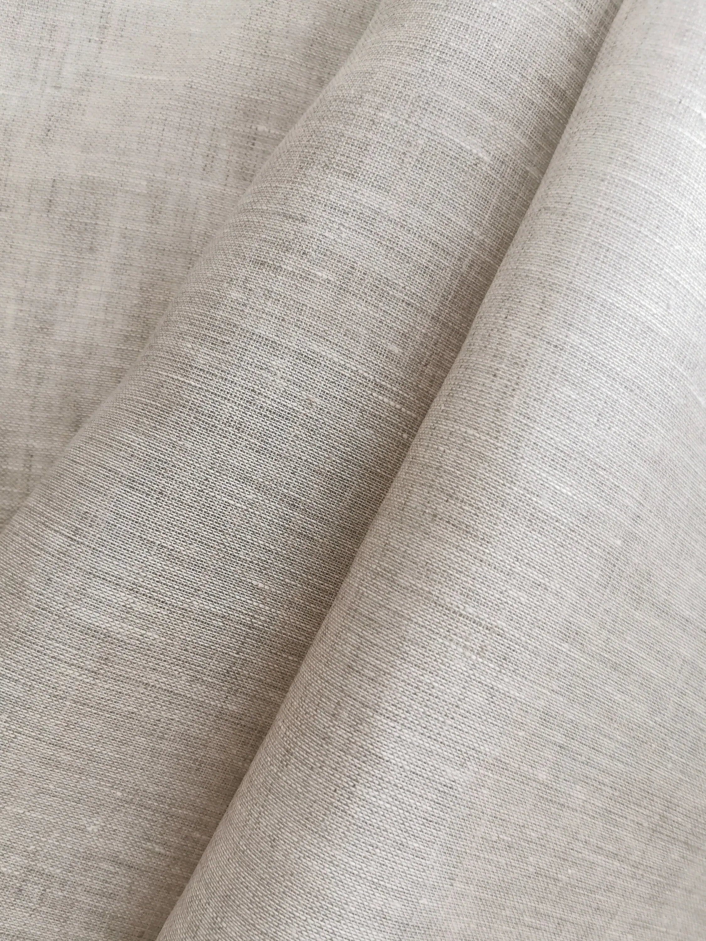 Thin Linen Fabric by the Yard or Meter - Natural Gauze Material for Curtains and Sewing - 95 gsm