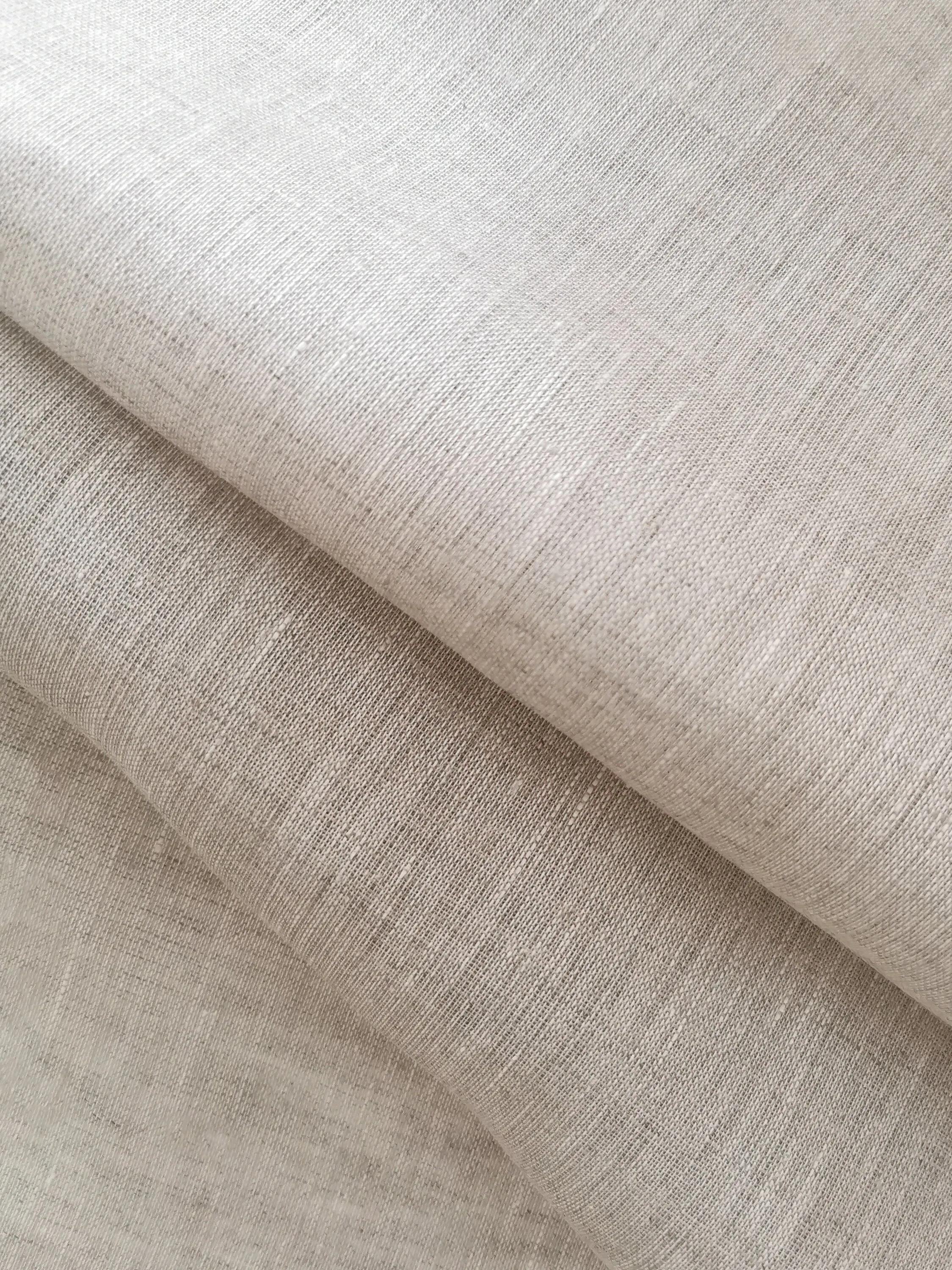 Thin Linen Fabric by the Yard or Meter - Natural Gauze Material for Curtains and Sewing - 95 gsm