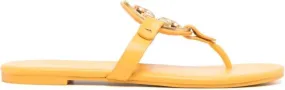 Tory Yellow Burch Miller Logo-Plaque Sandals