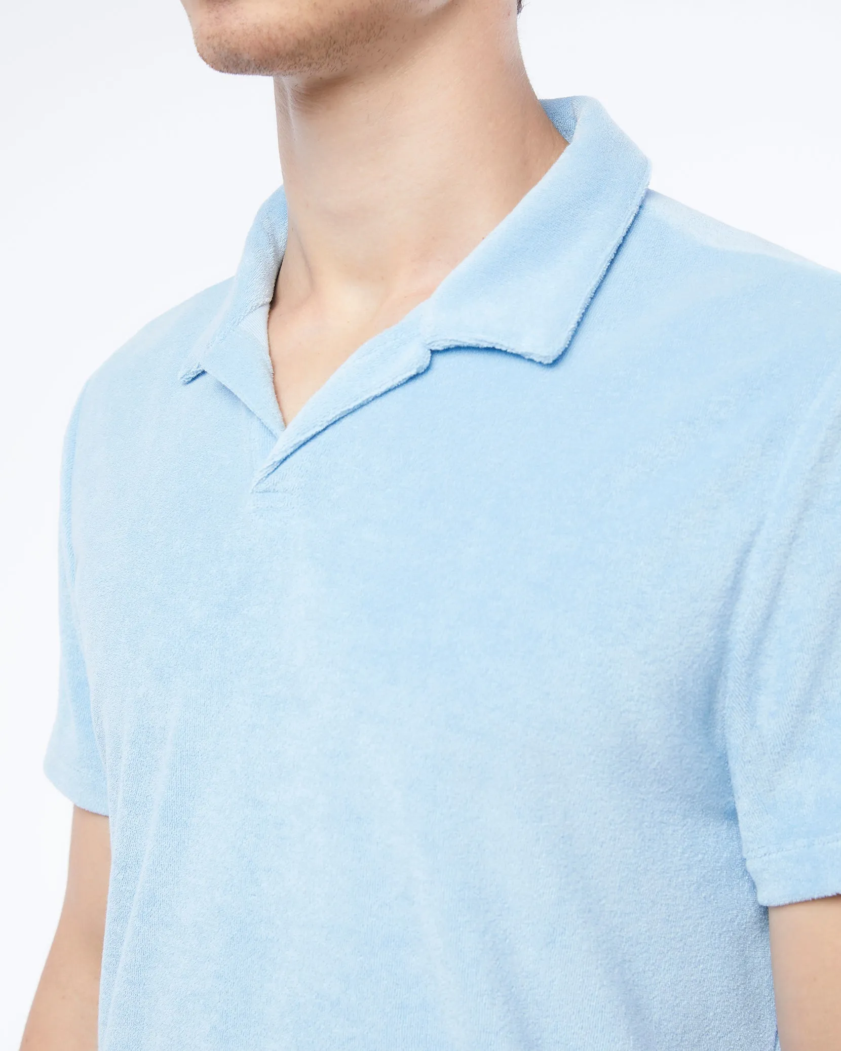 Towel Terry Johnny Collar Polo | Airy Blue