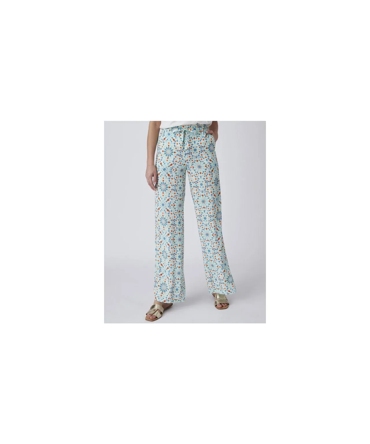 Trendy Printed Wide-Leg Pants