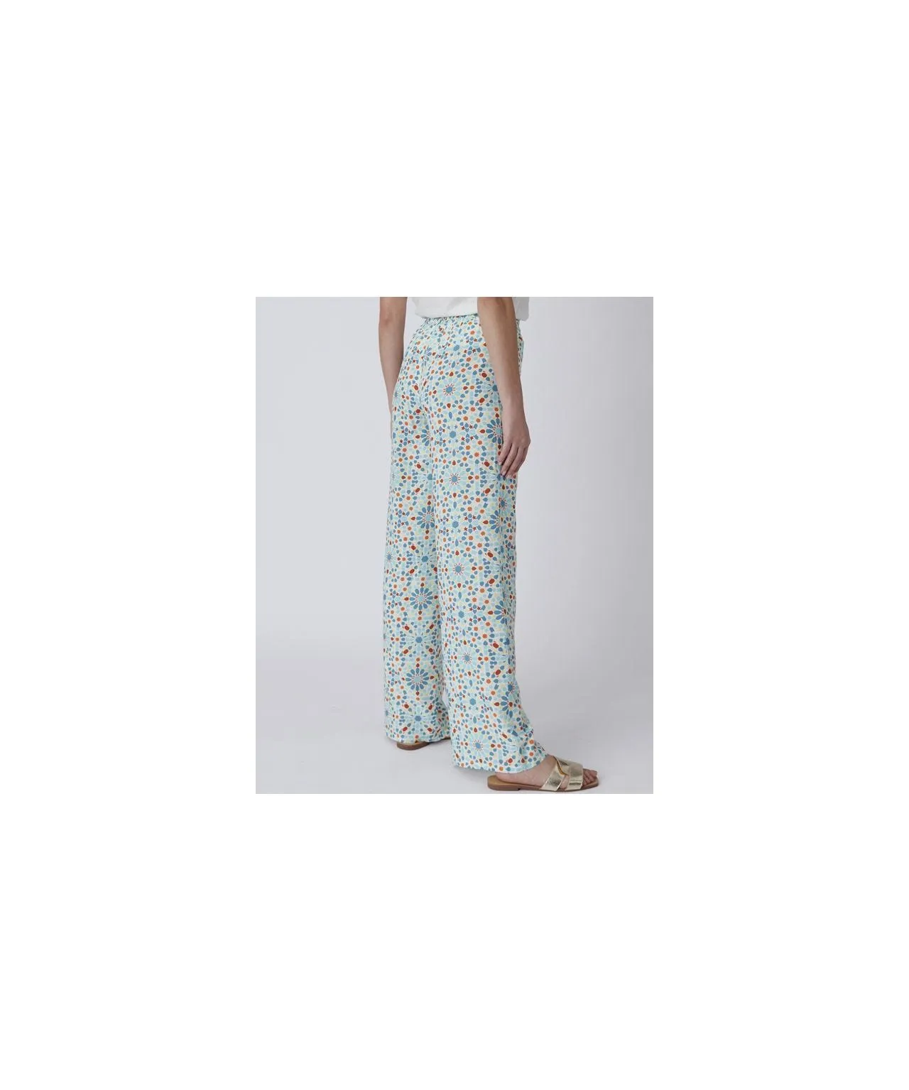 Trendy Printed Wide-Leg Pants