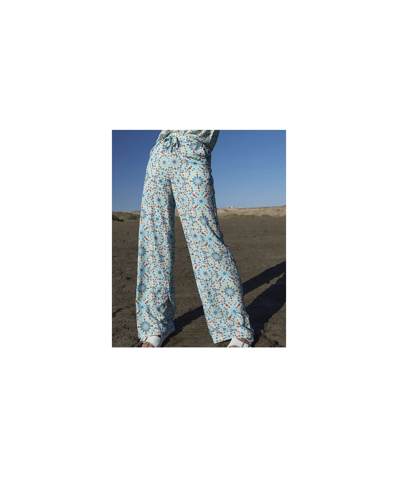 Trendy Printed Wide-Leg Pants