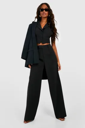 Relaxed Fit Slouchy Wide Leg Trousers by boohoo