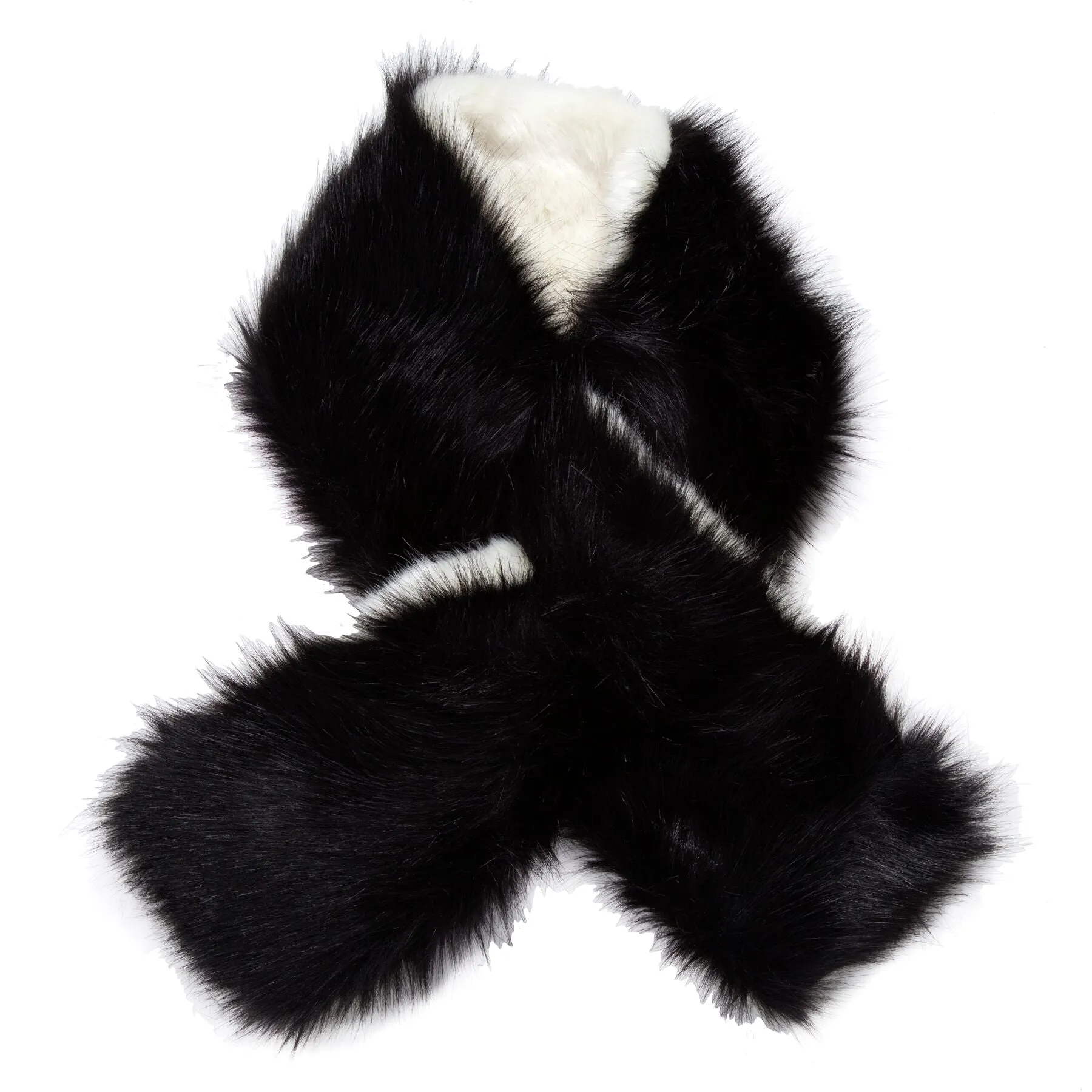 Two-Tone Faux Fur Pull-Through Scarf