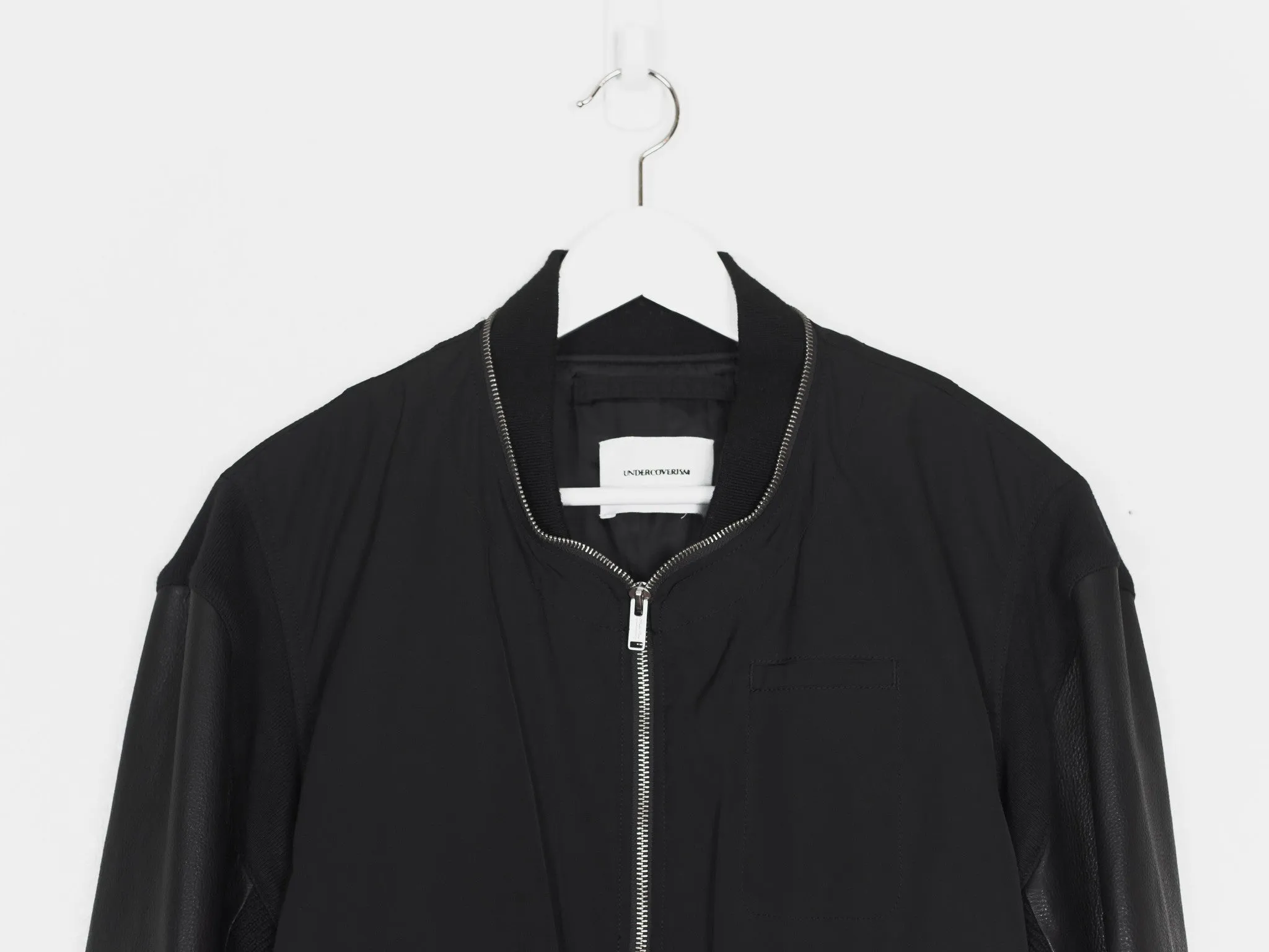 Undercover Mirror Leather Sleeve Bomber Jacket - AW11 Collection