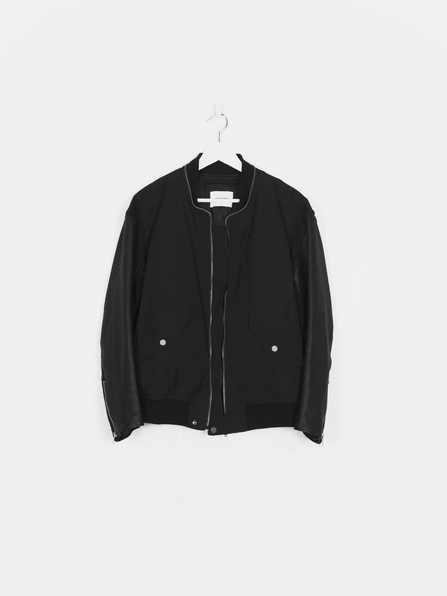 Undercover Mirror Leather Sleeve Bomber Jacket - AW11 Collection